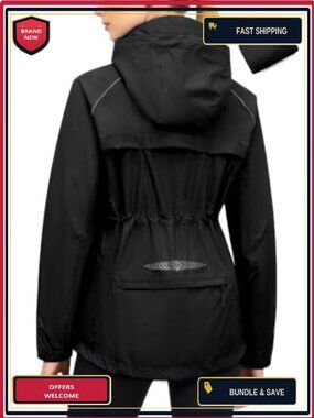 Waterproof Cycling Rain Jacket Packable Women Fitted Hood